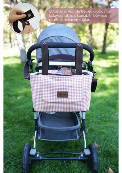 Bebek Arabası Organizer Çanta, Omuz Akılı , Anne Bebek Bakım Çantası, Su Geçirmez, Gingham Serisi fiyatları