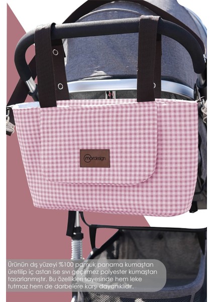 Bebek Arabası Organizer Çanta, Omuz Akılı , Anne Bebek Bakım Çantası, Su Geçirmez, Gingham Serisi modelleri