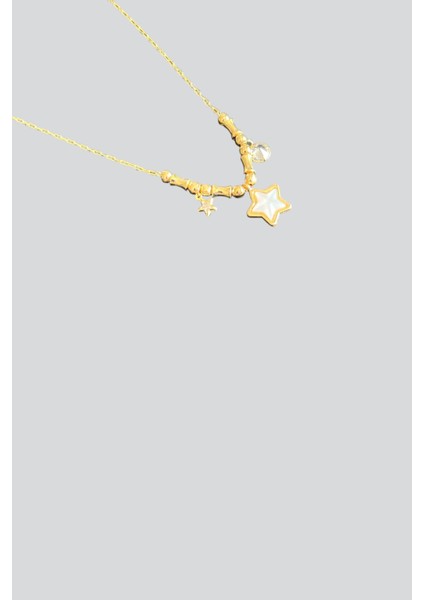 Gold Renk Yıldızlı ve Taşlı Kolye fiyatları