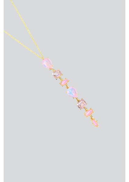 Gold Renk Pembe Taşlı Kolye fiyatları