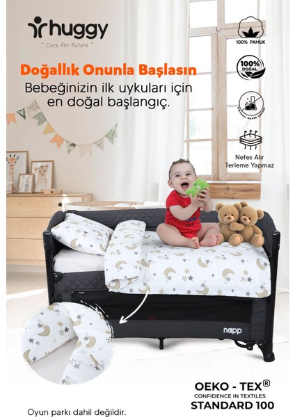 Kahverengi 130X80 Bebek Nevresim Takımı – %100 Pamuk, Park Yatak ve Beşik Uyumlu