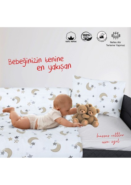 Kahverengi 130X80 Bebek Nevresim Takımı – %100 Pamuk, Park Yatak ve Beşik Uyumlu modelleri