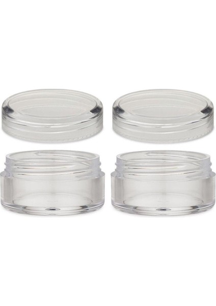 Şeffaf 3,8cm 10ml mini saklama kutusu, takı ve kozmetik kavanoz, 2'li set, turuncu