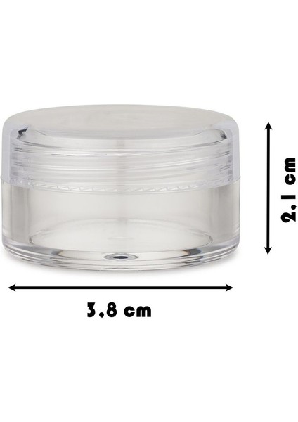 Şeffaf 3,8cm 10ml mini saklama kutusu, takı ve kozmetik kavanoz, 2'li set, turuncu fiyatları