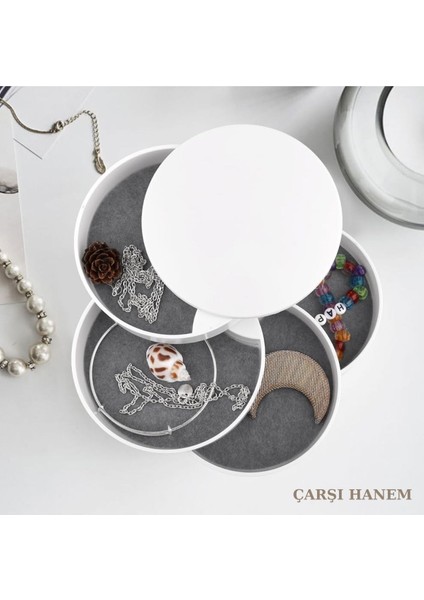 Beyaz Takı ve Aksesuar Düzenleyici Kutusu, Şık ve Pratik Organizer fırsatları