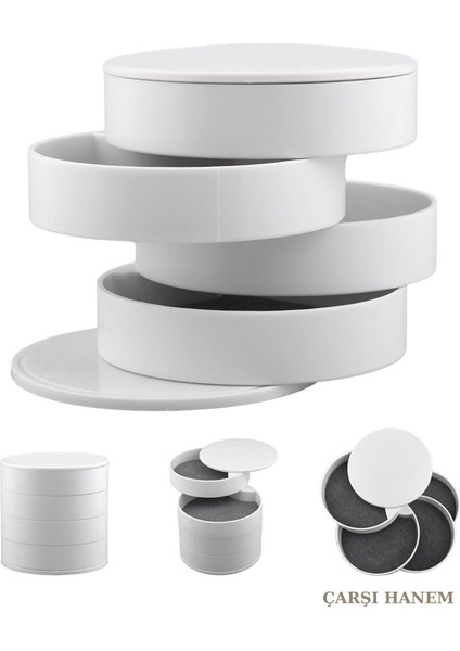 Beyaz Takı ve Aksesuar Düzenleyici Kutusu, Şık ve Pratik Organizer