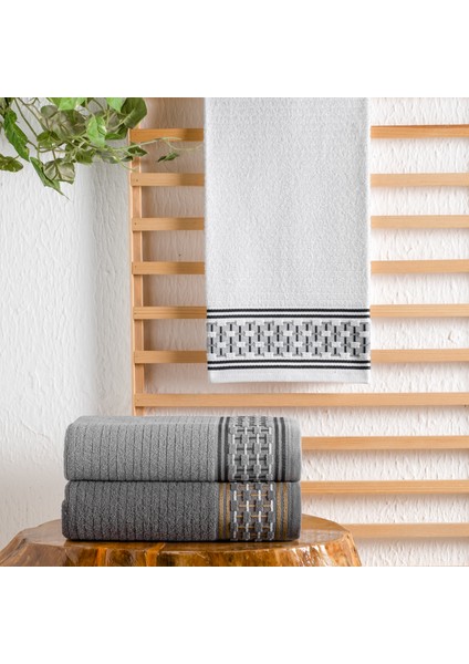 Home Plain Jakarlı Havlu 70X140-BEYAZ