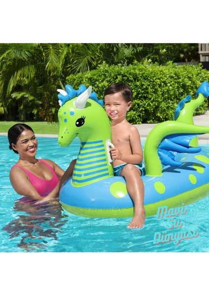 Ejderha Binici Tutmalı 134 x 142 cm - Mavi Su Dünyası