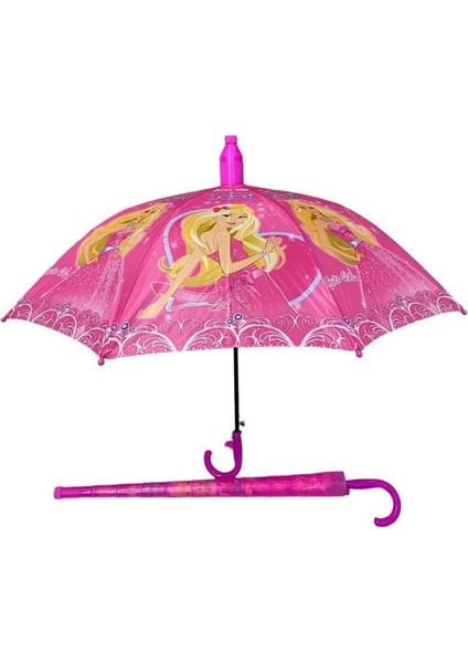 Bardaklı Korumalı Kız Çocuk Pembe Baskılı Şemsiye Moda Aksesuar 1 Adet modelleri