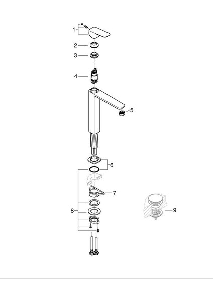 Cubeo Tek Kumandalı Lavabo Bataryası Xl- Boyut Grh 1017290000