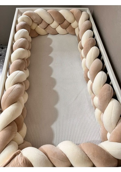 360 cm 4 Örgü Beşik Korumalık Kadife Kumaş