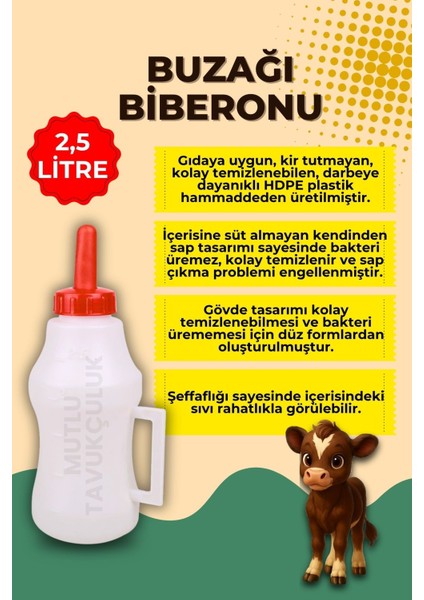 10 Adet Buzağı Biberon Dana Süt Biberonu 2.5 Litre Büyükbaş Inek Sığır Manda Yavrusu Için Süt Içirme fiyatları