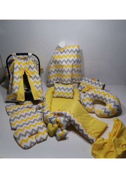 Sarı Zikzak 10 Parça Babynest Seti