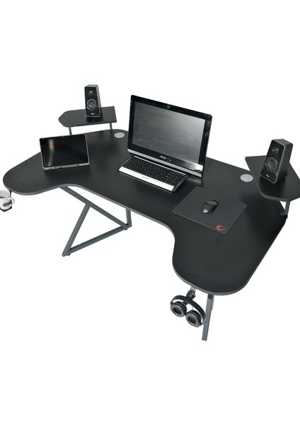 Özel Joystick Tasarım Oyuncu Masası 160 cm Bardaklık ve Kulaklık Tutucu Hediye.