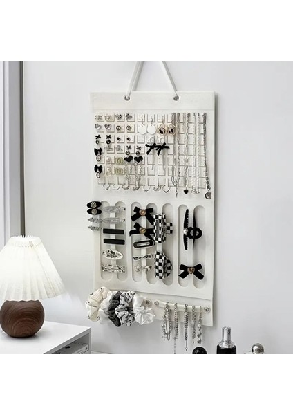 Ekru keçe takı ve aksesuar düzenleyici, duvara monte depolama çantası fiyatları