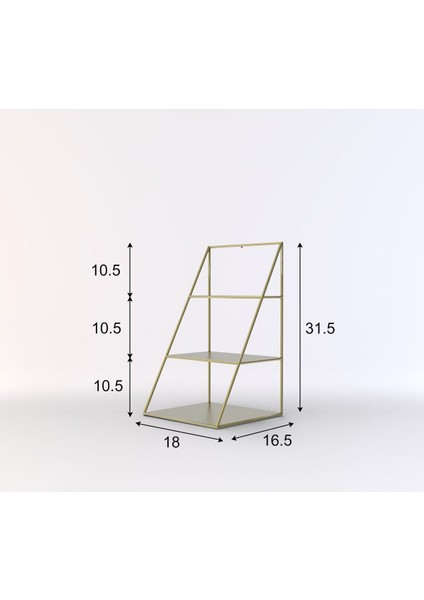 3 Katlı Altın Piramit Metal Organizer - Çok Amaçlı Aksesuar Rafı indirimleri