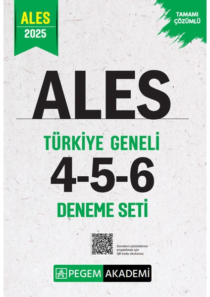 2025 Ales Tamamı Çözümlü Türkiye Geneli 4-5-6 (3'lü Deneme Seti)