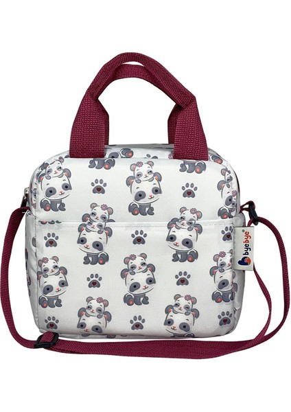 Beslenme Çantası ve Termos Yemek Taşıma Çantası Omuz Askılı-Bordo Panda modelleri