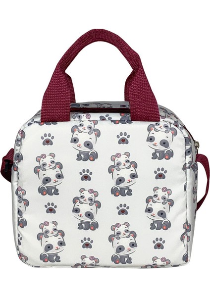 Beslenme Çantası ve Termos Yemek Taşıma Çantası Omuz Askılı-Bordo Panda indirimleri