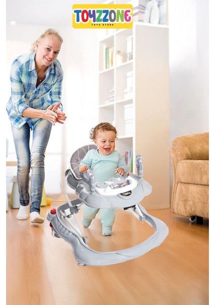 Yürüteç 8 Tekerlekli Oyuncaklı Katlanabilir Gri Renk Örümcek Yürüteç fiyatları