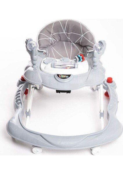 Yürüteç 8 Tekerlekli Oyuncaklı Katlanabilir Gri Renk Örümcek Yürüteç