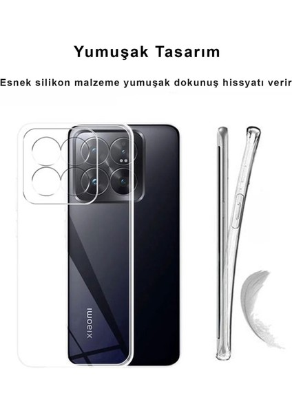 Xiaomi 14T Pro Kılıf Şeffaf Kamera Korumalı Esnek Yumuşak Silikon modelleri