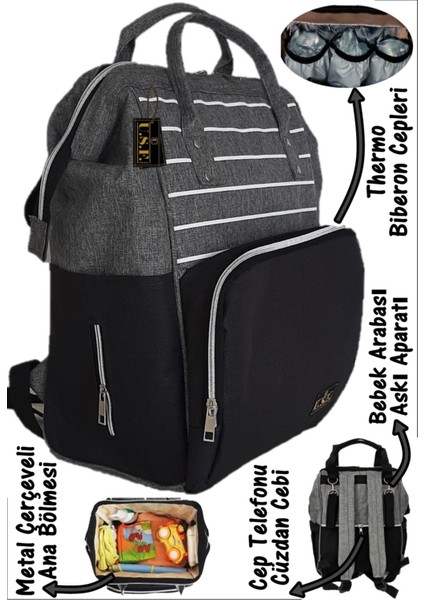 Portbebe Ana Kucağı + Anne Bebek Bakım Çantası Set 2'li fiyatları