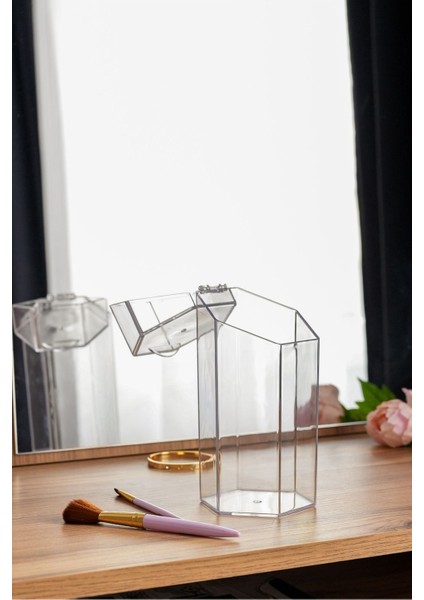 Turkuaz kapaklı çok amaçlı makyaj fırçası saklama ve düzenleme kutusu fırsatları