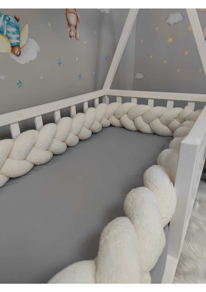 360 cm 3 Lü Peluş Örgü Koruma Modeli Yeni Nesil Welsoft Kumaş (60X120 / 70X110 Beşik Için)