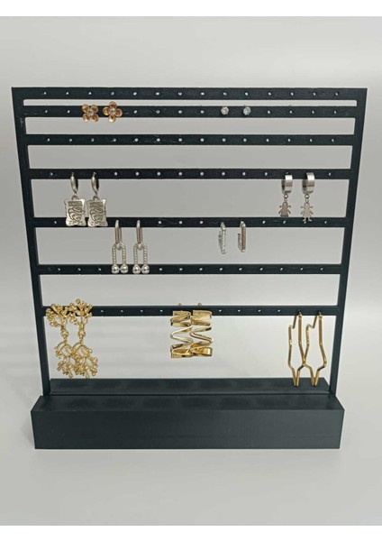 Siyah büyük takı düzenleyici stand, şık ve pratik saklama çözümü, 2 parça