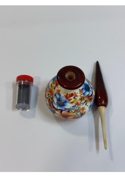 Tahta El Yapımı Sürme Kabı ve Yanında Oreganik Sürmesi fiyatları