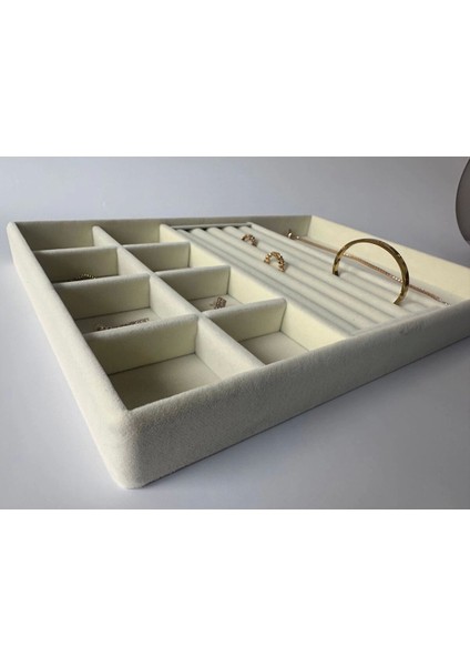 Yumuşak Süet Takı Kutusu, Bej, Parça Sayısı 1, Kumaş, Şık Saklama Çözümü fırsatları