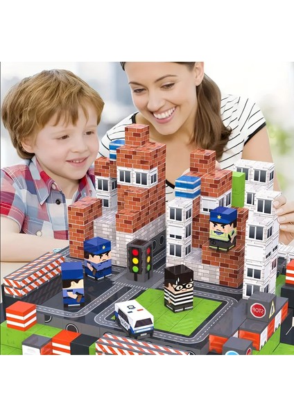Minecraft Manyetik Küp Blok Polis Temalı Yapı Taşı 100 Parça
