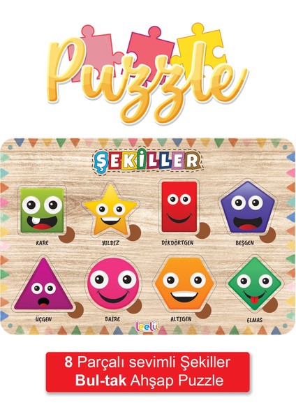 Hayvanlar-Araçlar-Şekiller-Rakamlar-Meyveler-Sebzeler Ahşap 6’lı Set, Eğitici-Öğretici Yapboz fırsatları