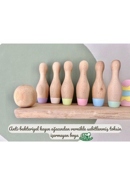 Doğal Organik Ahşap Waldorf Bowling Oyuncak Seti Çocuklar Için Hediyelik Bebek Odası Dekor 7li modelleri