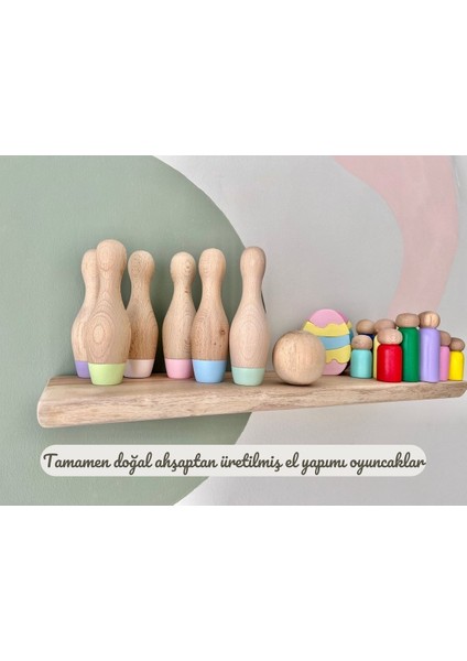 Doğal Organik Ahşap Waldorf Bowling Oyuncak Seti Çocuklar Için Hediyelik Bebek Odası Dekor 7li fırsatları