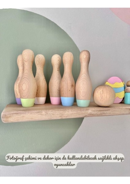Doğal Organik Ahşap Waldorf Bowling Oyuncak Seti Çocuklar Için Hediyelik Bebek Odası Dekor 7li indirimleri