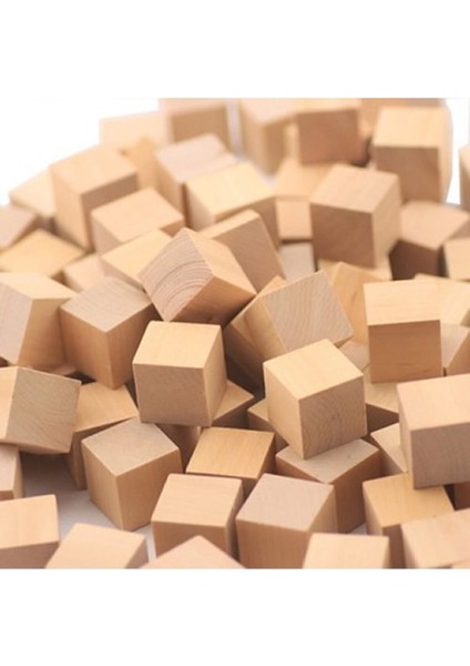 Ahşap Küp Bloklar 1CMX1CMX1CM 100 Adet Doğal Ahşap Küp