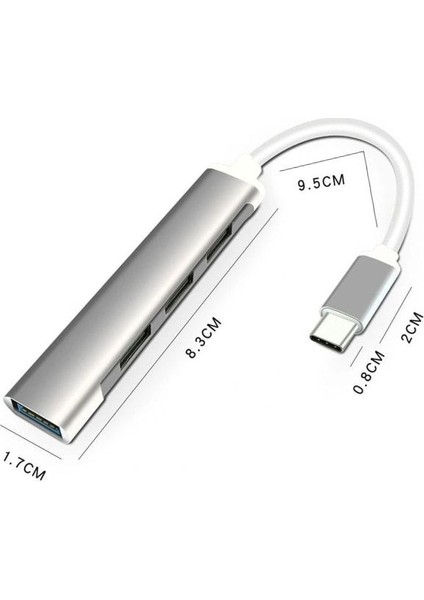 Usb-C 4'lü Çoğaltıcı USB 3.0 Hub Uyumlu fırsatları
