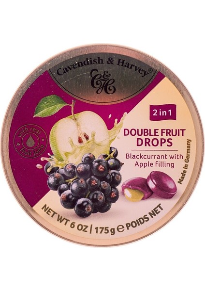 Cavendısh & Harvey Elma Dolgulu ve Frenk Üzümlü Drops Şeker 175 gr