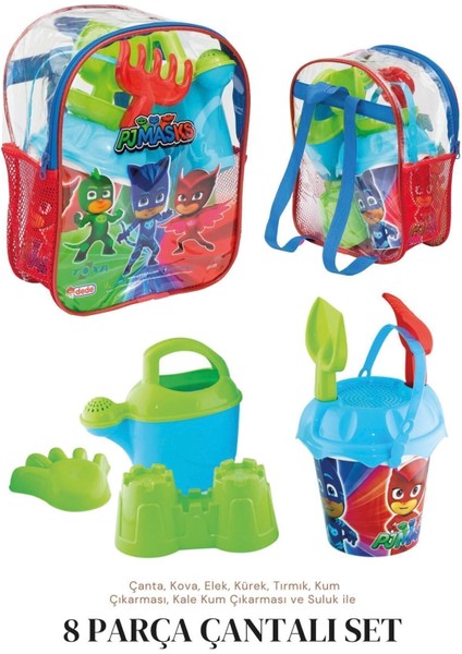 Sırt Çantalı 8 Parça Erkek Çocuk Plaj Oyuncağı Renkli Resimli Deniz Kum Kovası Oyuncak Kova Seti fiyatları