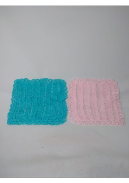 El Örgüsü Yumuşak 2 Adet Açık Pembe Yeşil Kare Yün Banyo Lifi Hediyelik Çeyizlik Günlük 42 *42 cm Akrilik fırsatları