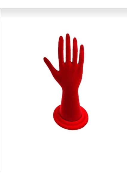 Kırmızı Süet Takı Mankeni, El Manken, 10x21 cm, Kadife, 1 Parça