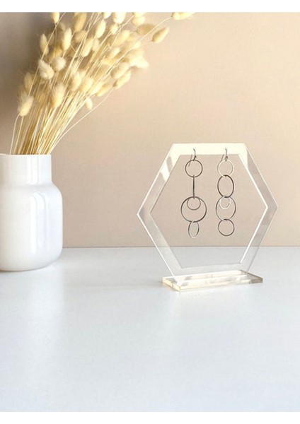 4'lü Kare Şeffaf Takı Standı, Pratik ve Şık Akrilik Düzenleyici Beyaz Renk modelleri