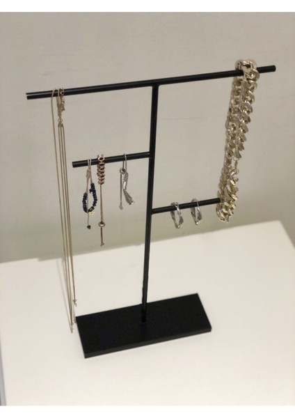 Şık Siyah Metal Takı ve Aksesuar Standı, Düzenli ve Estetik Kullanım İçin fiyatları