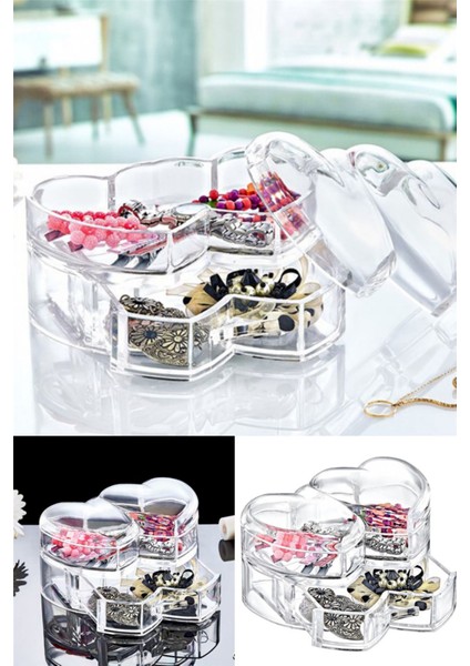 Turuncu Kalpli Kapaklı Takı Saklama Kutusu, Şeffaf ve Şık Tasarım fiyatları