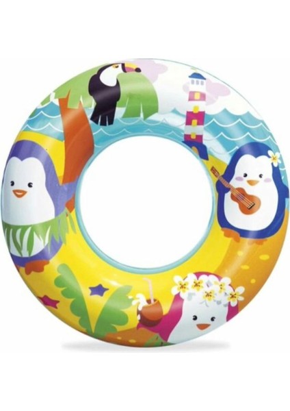 Renkli Penguen Desenli Can Simidi 51 cm 3-6yaş