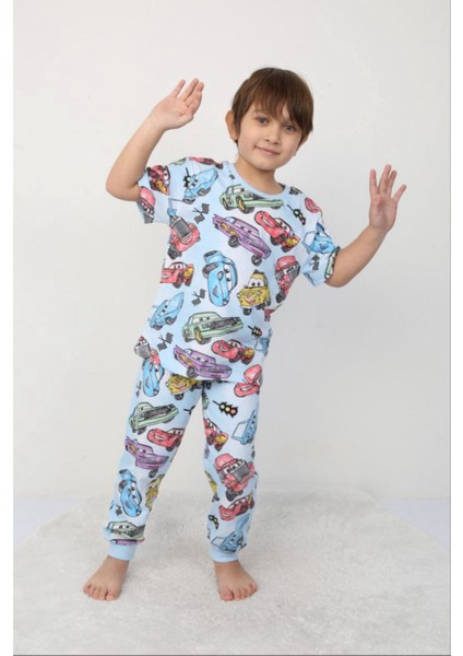 Araba Desenli Kısa Kollu Pijama Takımı
