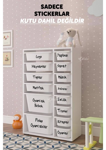 Oyuncak Kutusu Etiket Stickerı-Organizer-Siyah