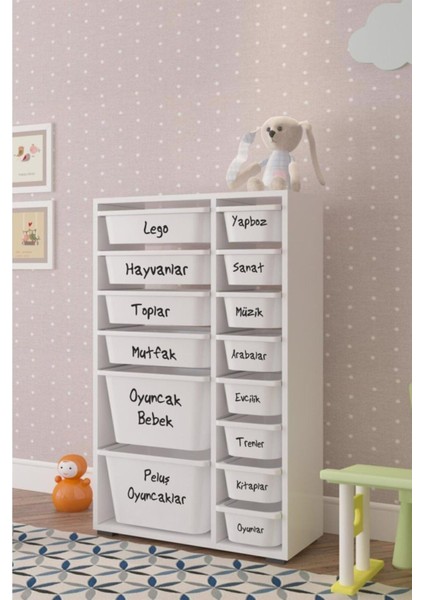 Oyuncak Kutusu Etiket Stickerı-Organizer-Siyah fiyatları